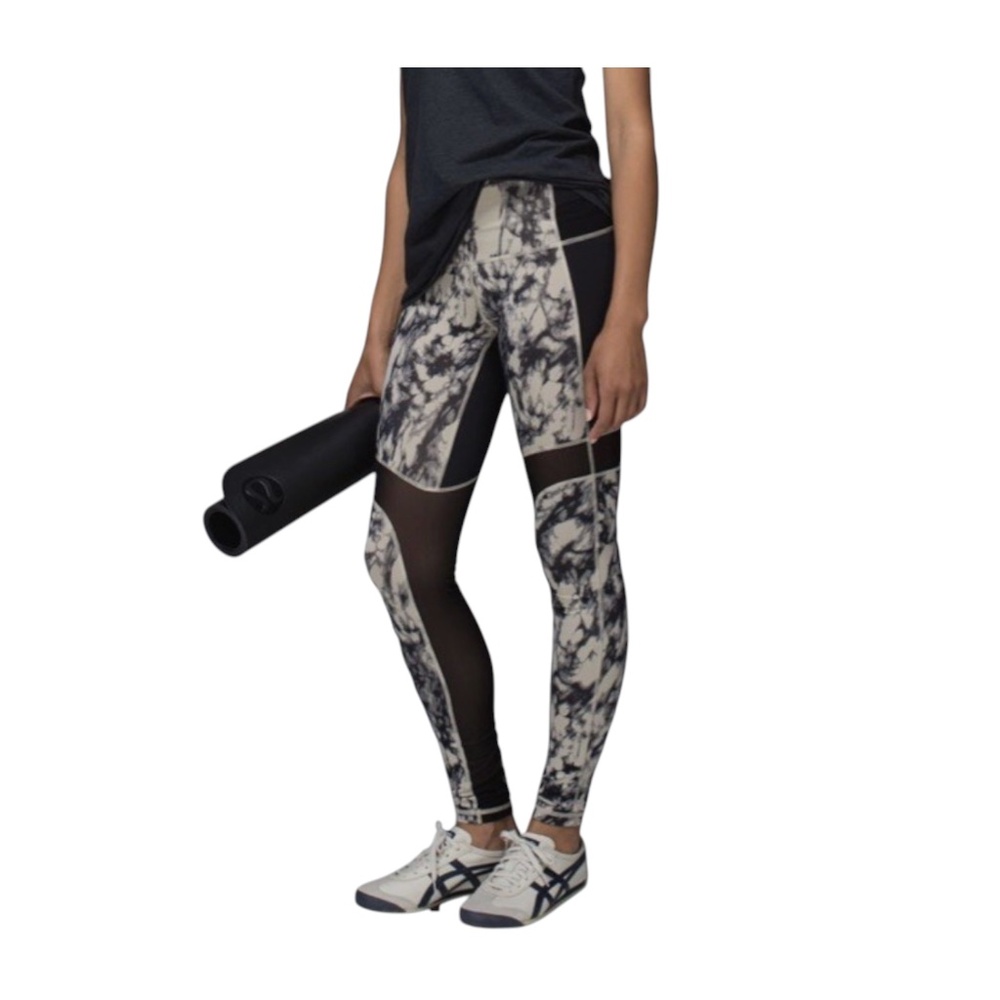 Lululemon Breathe Easy Leggings Great Granite Tan Marble Mojave Black Size 2